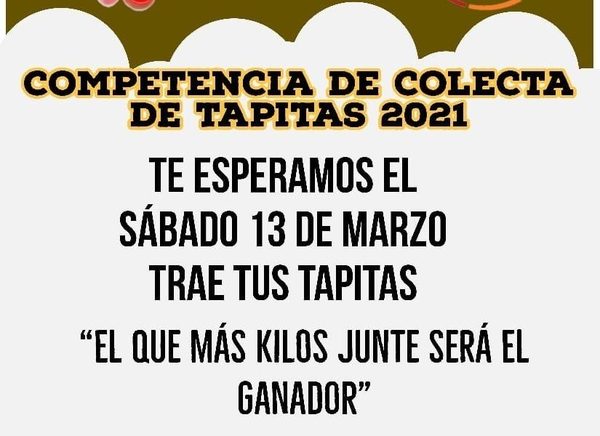 Conocerán el sábado al ganador de colecta de tapitas