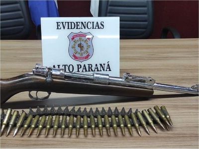 Joven es aprehendido con un fusil y proyectiles en Minga Guazú