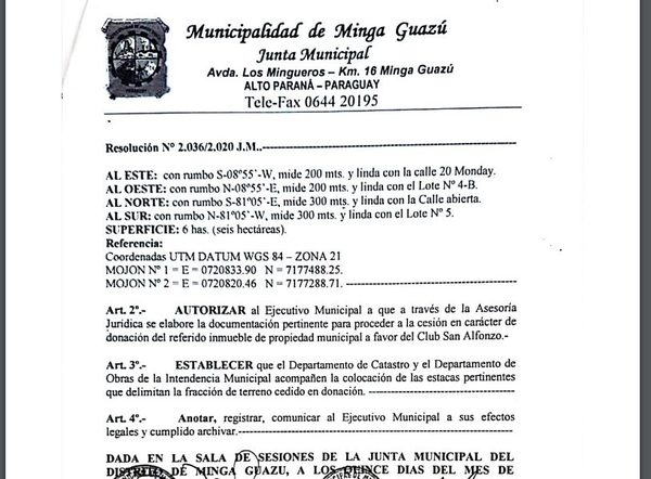 Regalan 6 hectáreas de terreno municipal a liberales lacayos de Digno Caballero