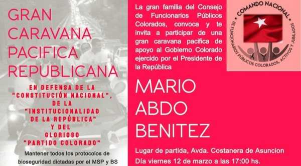 Funcionarios públicos colorados suspenden caravana de apoyo al gobierno de Mario Abdo