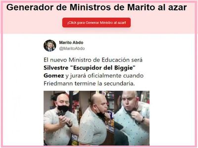 Humor ante crisis:  Con juego eligen al azar a ministros de Mario Abdo