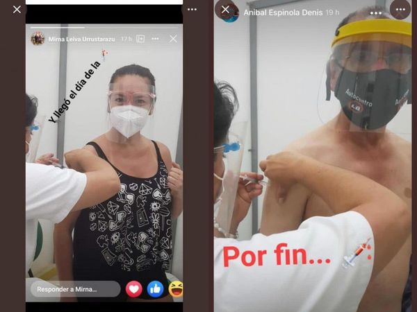 Viralizan fotos de una pareja recibiendo la vacuna