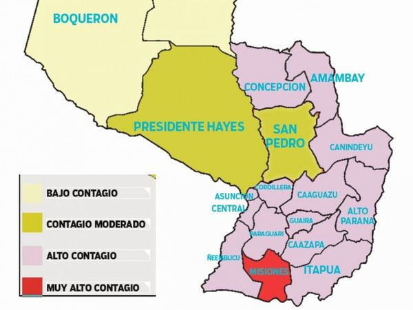 Contagio en modo turbo en Misiones, Asunción y Central