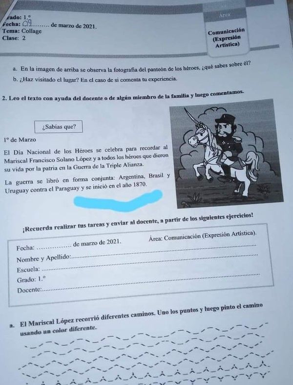 MEC se equivoca en el año en que comenzó la Guerra Grande - Nacionales - ABC Color