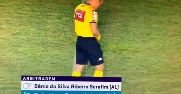 Árbitro no se aguantó y orinó en medio de un partido de la Copa Brasil