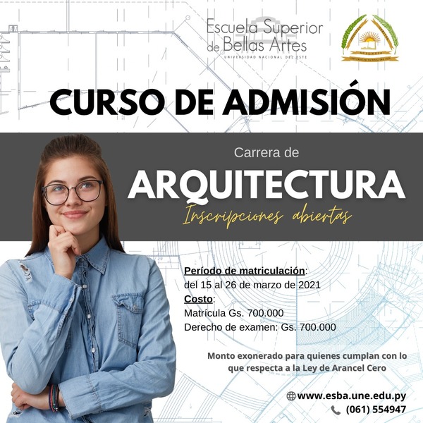 El lunes 15 arrancan las inscripciones para admisión a la carrera de Arquitectura-UNE