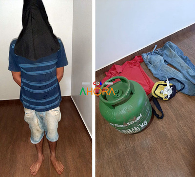 Detienen a presunto delincuente que había robado una garrafa de gas