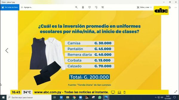 Situación del rubro de ventas de uniformes escolares - Factor Clave - ABC Color
