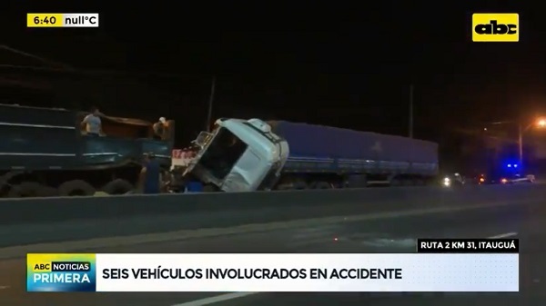 Múltiple choque sobre Ruta PY 02 deja tres heridos en Itauguá