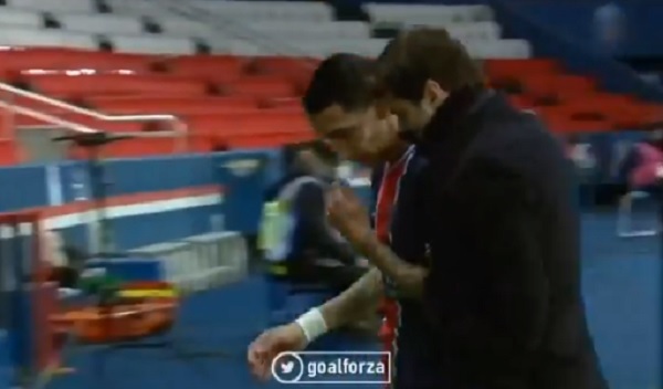 Di María abandona la cancha, tras asalto a su familia