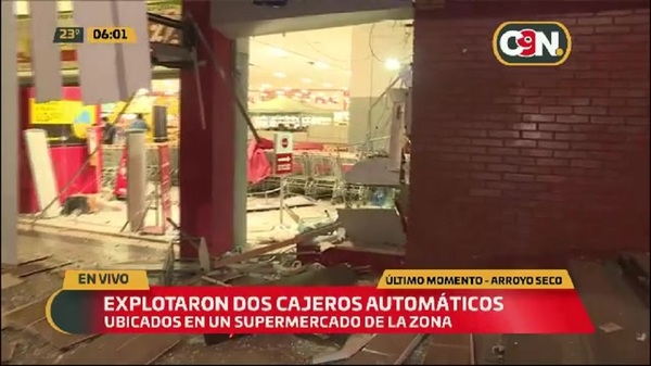 Explotaron dos cajeros automáticos en Fernando de la Mora - C9N
