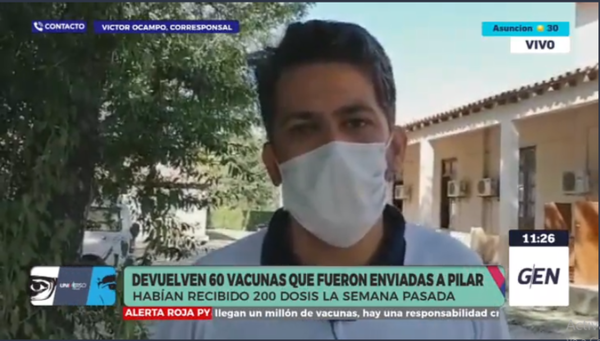 Diario HOY | Devuelven 60 vacunas contra el COVID-19 que fueron enviadas a Pilar