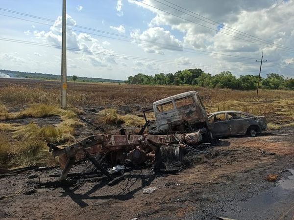 Quema de pastizal ocasiona colisión de cinco vehículos en Carayaó - Nacionales - ABC Color