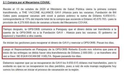 Gobierno transfirió mal casi US$ 10 millones para la compra de vacunas contra el Covid-19 - ADN Digital