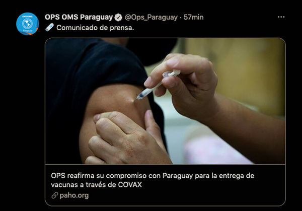 OPS reafirma su compromiso con Paraguay para la entrega de vacunas a través de COVAX. | OnLivePy