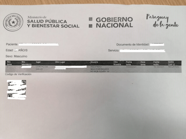 ADULTERAN DATOS DE PRUEBA COVID-19 PARA VIAJAR