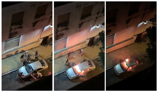 Vándalos saquean y queman vehículo durante los incidentes en el microcentro. (video) | OnLivePy