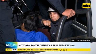 Motoasaltantes detenidos tras persecución - ABC Noticias - ABC Color