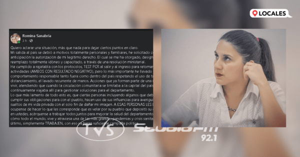 TITULAR DE LA VII REGIÓN SANITARIA RESPONDIÓ A QUIENES LA CRITICARON POR VIAJAR AL EXTRANJERO