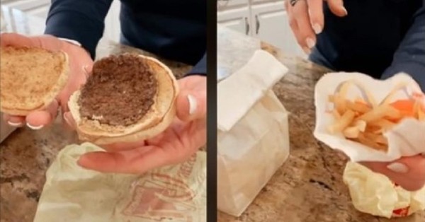 Guardó una hamburguesa con un paquete de papas fritas durante 20 años y ahora mostró su estado en TikTok - SNT