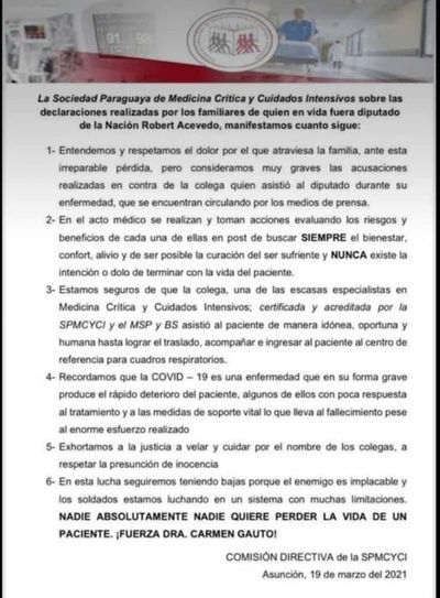 Defienden a doctora acusada de negligencia en muerte de diputado Acevedo