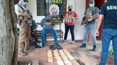 Detienen a un hombre con 14 kilos de cocaína en Pedro Juan Caballero