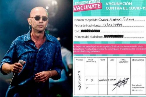 El Indio Solari se vacunó contra el coronavirus