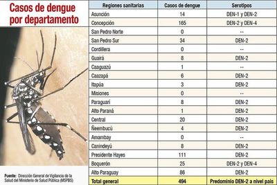 Unos 500 casos de dengue agravan situación del país - Nacionales - ABC Color