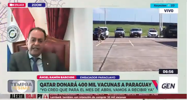 Entre la 3ª y 4ª semana de abril llegarían al país 400 mil dosis de vacuna donada por Qatar, según embajador - ADN Digital