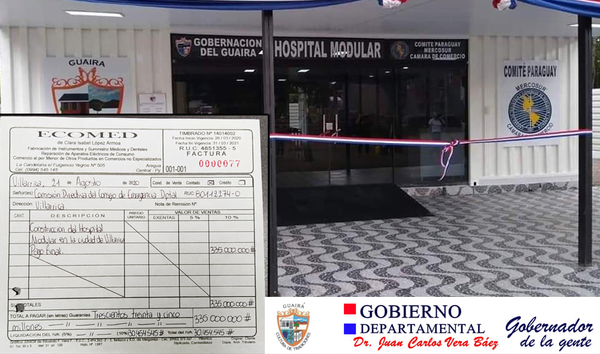 Gobernación muestra a la ciudadanía factura de construcción de hospital modular - Noticiero Paraguay
