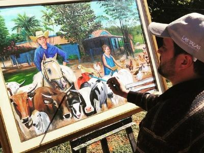 Pintor   ofrece sus obras en las redes