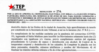 Municipales coloradas: precandidaturas deben inscribirse entre el 22 de enero y el 8 de febrero - El Trueno