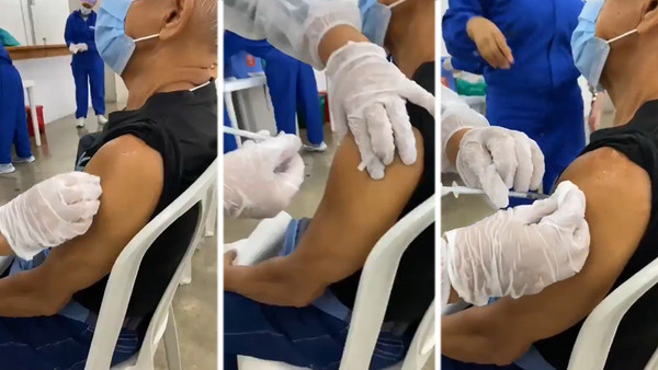 Colombia: polémica por otro caso de vacunación a un anciano de 77 años con una jeringa vacía - ADN Digital