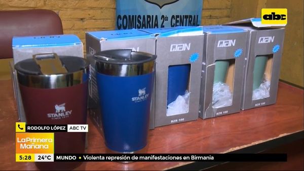 Detienen a dos personas por hallarse en su poder vasos térmicos supuestamente falsificados - Nacionales - ABC Color