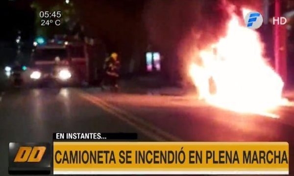 Camioneta arde en llamas sobre Mcal. López - Telefuturo