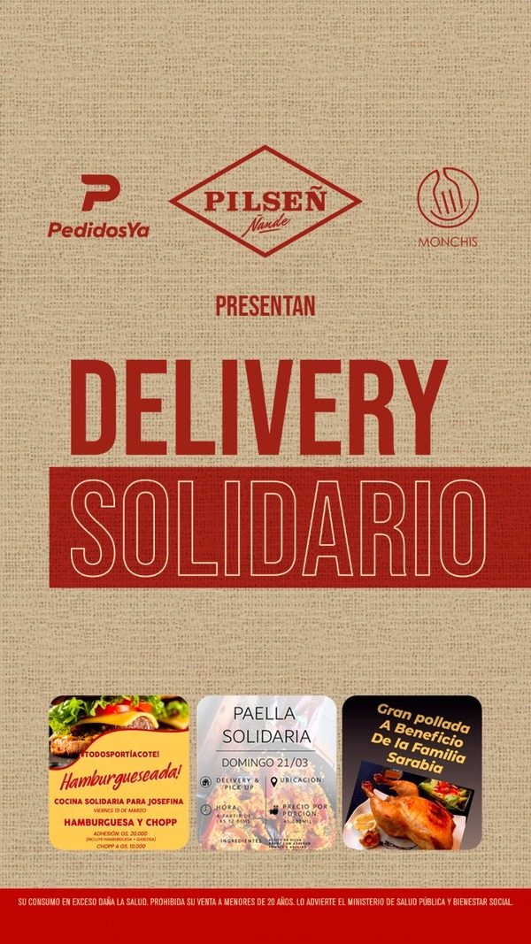 Pilsen Ñande en alianza con Pedidos Ya y Monchis lanzan: Delivery Solidario