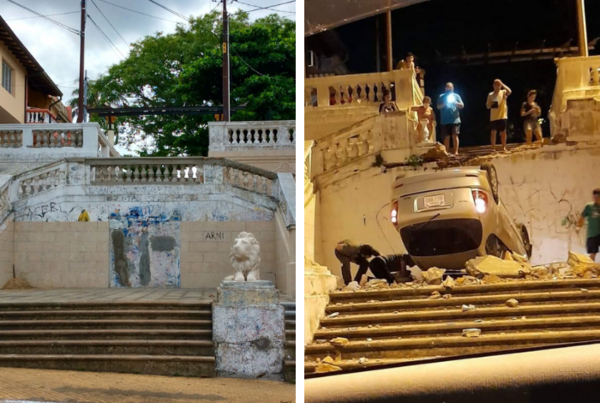 Accidente vehicular en Asunción: “Siguió el GPS” y el auto terminó cayendo de la escalinata - Megacadena — Últimas Noticias de Paraguay