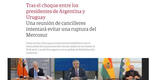 La Nación / Cancilleres del Mercosur quedan con la tarea de evitar el quiebre del bloque
