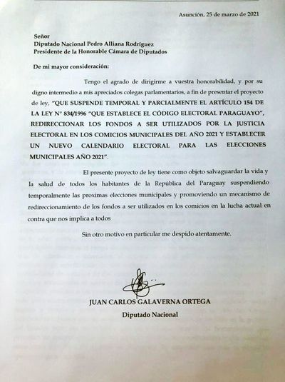 Últiman proyecto para postergar elecciones  - Nacionales - ABC Color