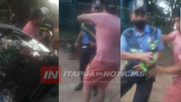 ACOMPAÑANTE DE EBRIO AL VOLANTE, AGREDIÓ A UN AGENTE DE TRÁNSITO.