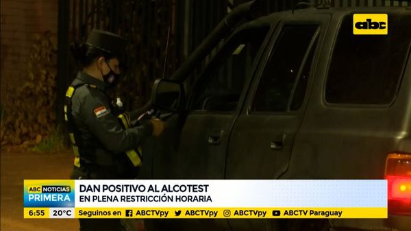 Retienen a conductores con alcotest positivo en plena restricción horaria - ABC Noticias - ABC Color