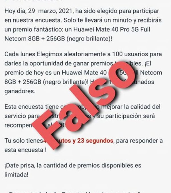 Advierten sobre modalidad de »Phishing», de supuesta cuenta que regala por aniversario