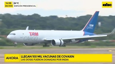 Llegan las 100.000 vacunas de Covaxin, donadas por India - Nacionales - ABC Color