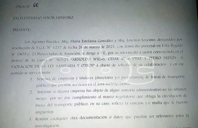 Caso reguladas: Fiscalía solicita informes al MOPC en proceso abierto por violación de la cuarentena - Nacionales - ABC Color