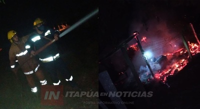 INCENDIO CONSUME PARTE DE UNA HUMILDE VIVIENDA EN YATYTAY