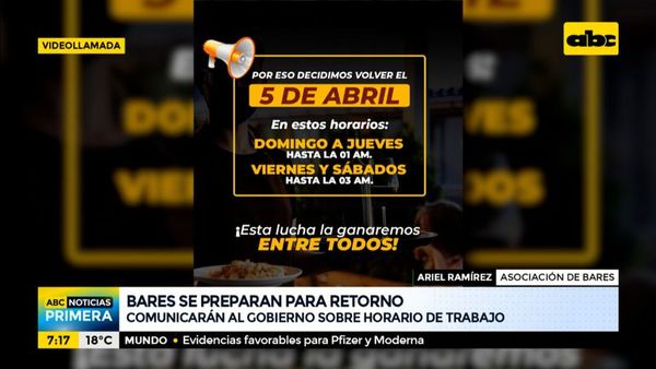 Bares comunican decisión unilateral de abrir hasta la 01:00 y las 03:00 - Nacionales - ABC Color