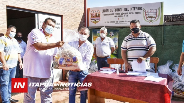 INTEGRANTES DE LA FEDERACIÓN DE FÚTBOL DE ITAPÚA RECIBIERON EN KITS DE VÍVERES.