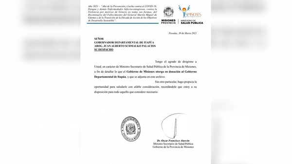 ARGENTINA HACE LLEGAR LOTE DE MEDICAMENTOS A ITAPÚA