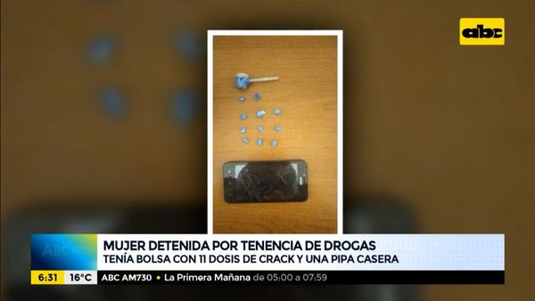 Mujer detenida con 11 moñitos de crack en su poder - ABC Noticias - ABC Color