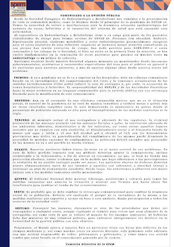 Endocrinólogos aseguran que las vacunas no serán suficientes si no se cumplen medidas sanitarias básicas